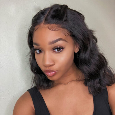 

〖Follure〗Womens Fashion Front lace Wig Short Wave Black Natural Looking Cury Wigs