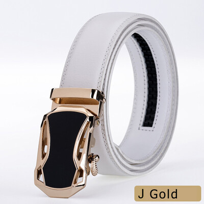 

new alloy automatic buckle belts for men white male real genuine leather belt for business cinturones para hombre cuero 2019
