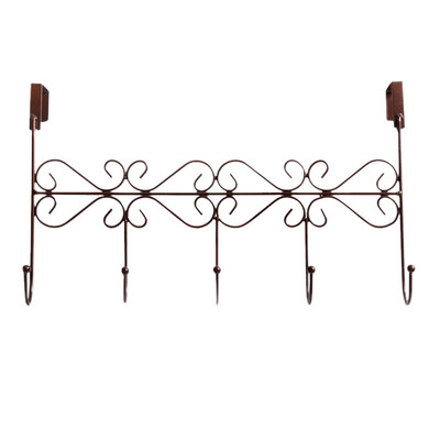 

Toponeto Bath Towel Hooks Over The Door Decorative 5 Hook Rack Clothes Coat Belt Hanger