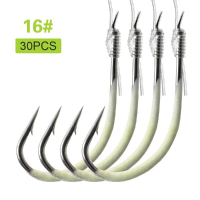 

12-28 Luminous Fishing Hooks with Line Barbed Hooks Fishing Tackle Accessories Steel Fishing Hooks