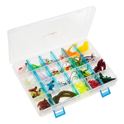 

Lixada 146PCS Fishing Lures Tackle Mixed Soft Baits Fishing Lures Jig Head Hooks Fishing Accessories Kit Set with Storage Box