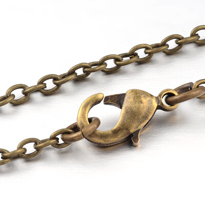 

Iron Cable Chain Necklace Makings Antique Bronze 16"