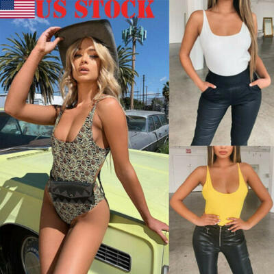 

Sexy Women Bodycon Bodysuit Sleeveless Bandage Jumpsuit Romper Leotard Top