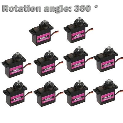 

Siaonvr 10PCs MG90S Micro Metal Gear 9g Servo for RC Plane Helicopter Boat Car 360°