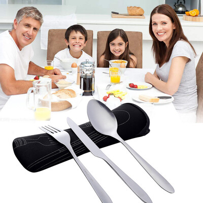 

Toponeto Stainless Steel Fork Spoon Chopsticks Travel Camping Cutlery Eyeful 3pc
