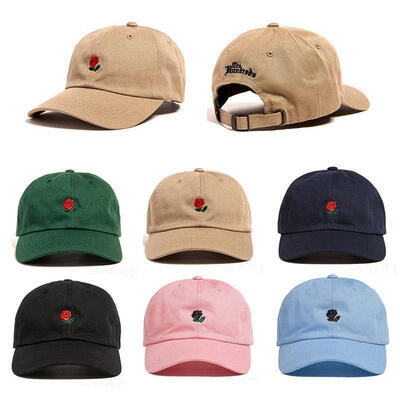 

The Hundreds Dad Hat Flower Rose Embroidered Curved Brim Baseball Cap Visor Hat