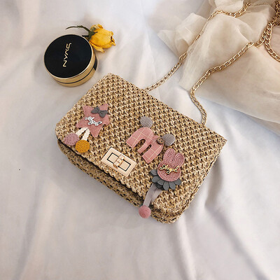 

Straw bag summer net red small bag female 2019 new foreign style fashion wild fairy small fresh chain slung