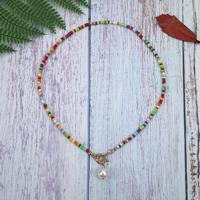 

Colorful Seed Beads Choker for Women Bohemian Summer Chic Bib Collier Femme Cowrie Shell Dropshipping Fashion Trendy 2019