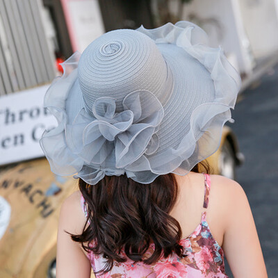 

Summer sun visor female Sun Hat Korean fashion along the lace mesh Hat outdoor UV Beach Hat