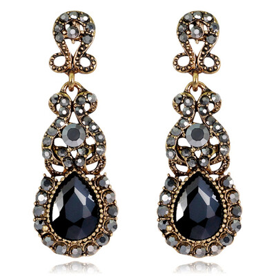 

Exaggerated Rhinestone Crystal Long Drop Earring For Women Statement Gemstone Diamond Earrings
