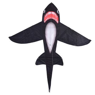 

Childrens Outdoor Fun Large Black Shark Kite Toy Playing In The Beach Park