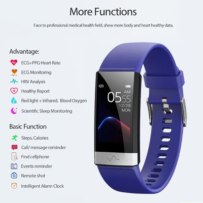 

V19 Smart Bracelet ECGPPGHRV Heart Rate Blood Pressure Monitor Smartband