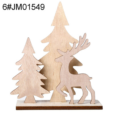 

Wooden Santa Claus Snowman Stand Crafts Table Ornament Christmas Party Supplies