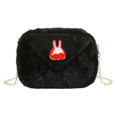 

Women Glossy Rabbit Plush Shoulder Bag Chain Small Crossbody Messenger Bags