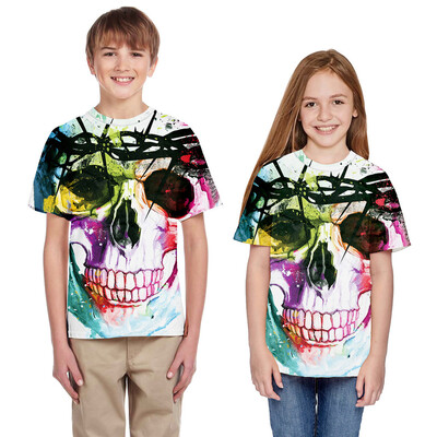 

Teen Youth Kid Girls Boys Summer 3D Print Cartoon T-shirt Tops Casual Clothes