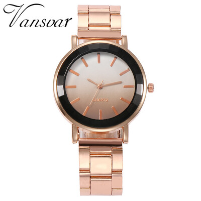 

RM Vansvar Women Rose Gold Steel Colorful Dial Quartz Watch Analog Wrist Watch