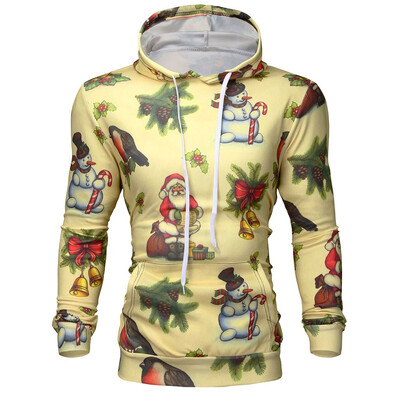 

Gobestart Mens Casual Christmas Funny 3D Print Party Long Sleeve Hoodie Top Blouse Coat