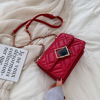 

Chic chain bag summer simple small fresh womens bag 2019 new small square bag ins shoulder Messenger bag