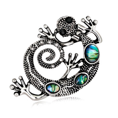 

Alloy Gecko Animal Brooches Women Men Kids Rhinestone Animal Banquet Brooch Pins