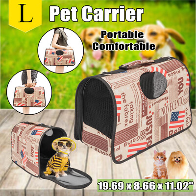 

Handbag Carrier Comfort Pet Dog Travel Carry Bag Brown Flag Pattern