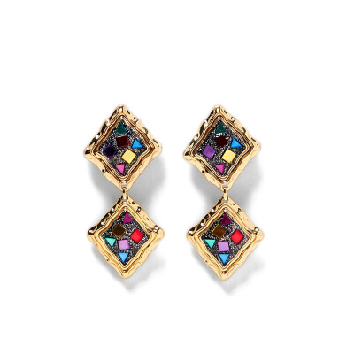 

AOTEMAN 2019 New arrival za crystal geometric earrings Bohemian Geometric Big long Dangle Earrings For Women vintage jewelry