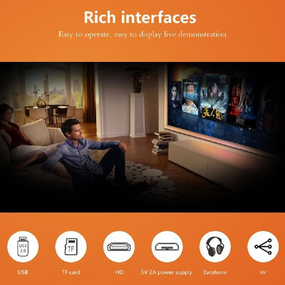 

MY20 Mini Portable LCD Projector 400 Lumens Full HD 1080P 110" LED Movies Video Multimedia Projection Machine for Family Education