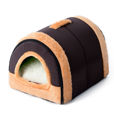 

Cat Dog Teddy Fleece Washable Bed Cozy Pets Hut House Winter Pet Supplies