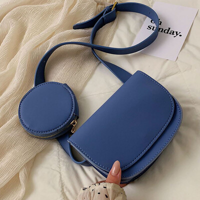 

Summer 2019 new European&American mini semi-circular saddle bag Joker mother bag multi-functional pockets