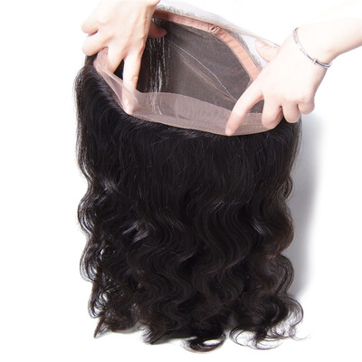 

UNice 8A Peruvian Body Wave Virgin Human Hair 360 Full Lace Frontal Closure 10"-20