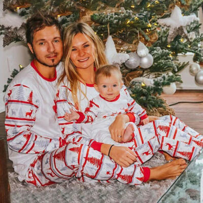 

Christmas Family Matching Pyjamas PJS Set Xmas Stripe Sleepwear Nightwear Gifts