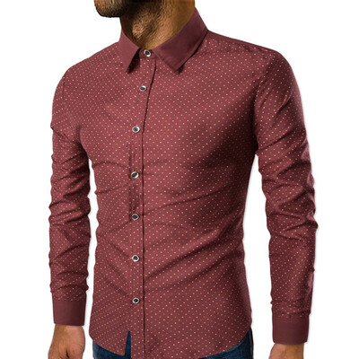 

Toponeto Mens Casual Fashion Business Leisure Splice Long-sleeved Shirt Top Blouse