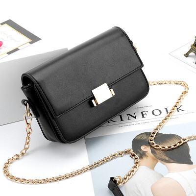 

Korean wave new chain bag small square bag shoulder Messenger bag fashion lock simple tofu bag