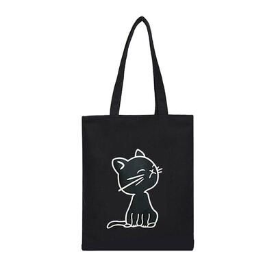 

Lovely Print Women Canvas Shoulder Bag Girls Zipper Shopping Casual Handbag