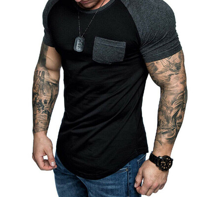 

Mens Short Sleeve Slim Fit Blouse Shirt Summer Casua Muscle Tee Tops Shirts