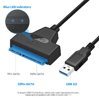 

Type C to SATA Adapter Converter Cable 22Pin Drive Free 25" SATA HDD SSD for Laptop