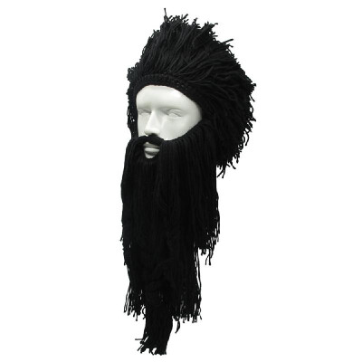 

Funny Wig Long Beard Viking Wool Cap Winter Woven Hats Knitted Wind Skull Ski Cap Cosplay Mask