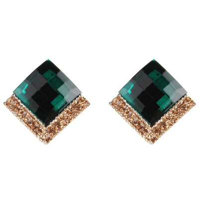 

Women Crystal Rhinestone Multicolor Earrings Elegant Ladies Personality Super Large Stud Earrings