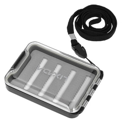 

Clear Fly Box Easy Grip Foam Portable Pocket Fishing Flies Box Case with Neck Strap