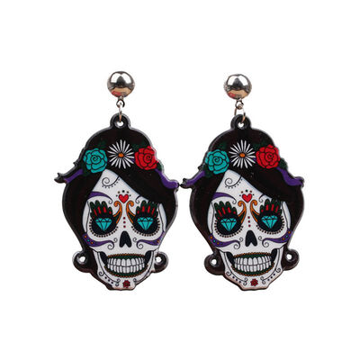 

New Women New Style Vintage Personality Halloween Party Skull Shape Acrylic Dangle Earrings