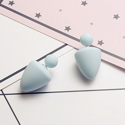 

Mix Color Stud Earring Wholesale Earring Clip On Earring Frosted Rubber SizeTtaper Double Sided Earring Jewelry for Women Gift