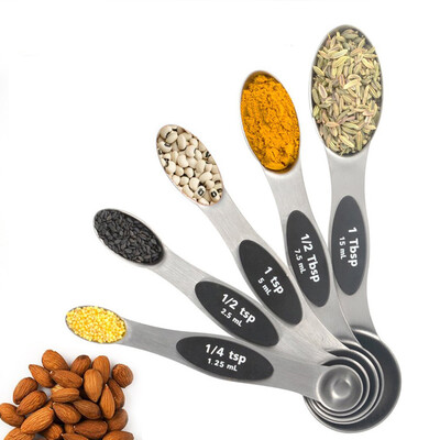 

5pcs Magnetic Double Head Stainless Steel Measuring Spoons Kitchen Cooking Tool