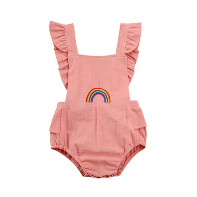 

Newborn Kids Baby Girl Ruffle Cotton One-Pieces Romper Jumpsuit Outfits Sunsuit