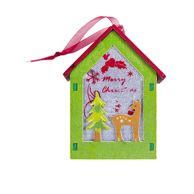 

Tailored Christmas Lighted Crafts Cabin House Tree Pendant Holiday Hanging Ornament