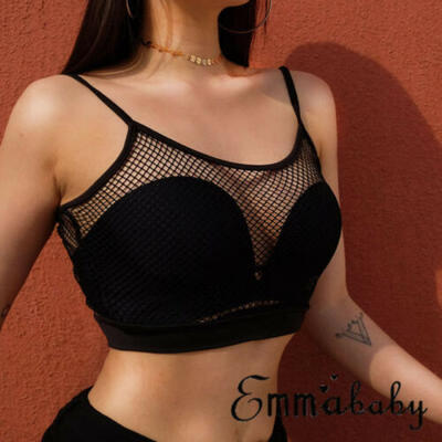 

New Women Ladies Short Sleeve See Through Mesh Fishnet Crop Top T-Shirt Pullover