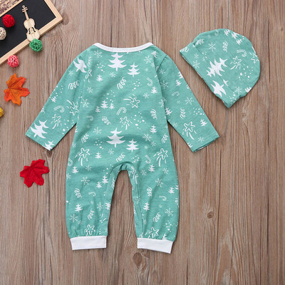

Newborn Baby Boys Girls Christmas Clothes Snow Print Romper Jumpsuit Outfits