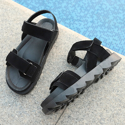 

Roman shoes schoolgirl fashion summer Roman flat-bottomed Korean version of 100 magic paste sandals woman