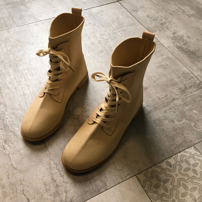 

Short boots spring&autumn single-boots England style spring-elastic knitted socks Brigazzang good-looking locomotive boot
