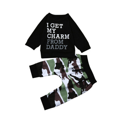 

Toddler Kids Baby Boy Letter T shirt TopsCamouflage Pants Outfits Clothes Set