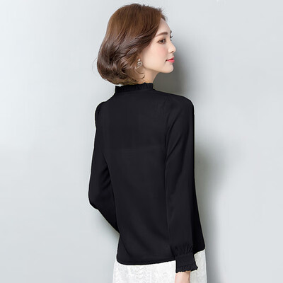 

New Han Fan Chiffon Shirt Womens Long Sleeve White Fashion Shirt