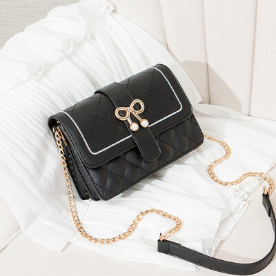 

Ins super-hot lady Korean version of small square bag with foreign chain fashion with one shoulder&one shoulder inclined bag
